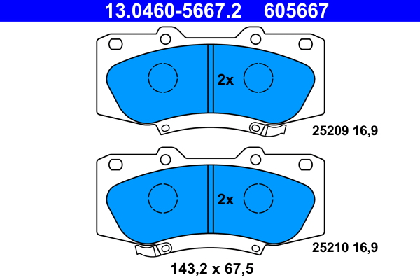 Picture of Brake Pad Set - ATE - 13.0460-5667.2