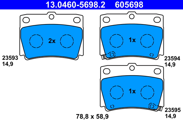 Picture of Brake Pad Set - ATE - 13.0460-5698.2