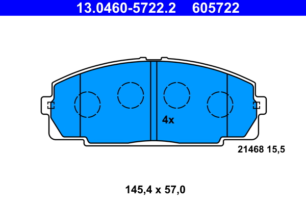 Picture of Brake Pad Set, disc brake - ATE - 13.0460-5722.2