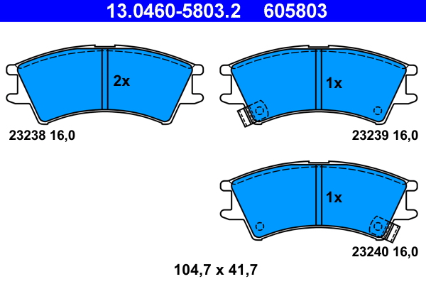Picture of Brake Pad Set - ATE - 13.0460-5803.2