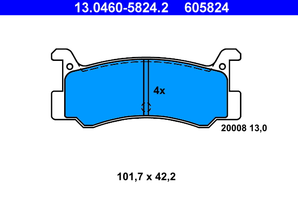 Picture of Brake Pad Set, disc brake - ATE - 13.0460-5824.2