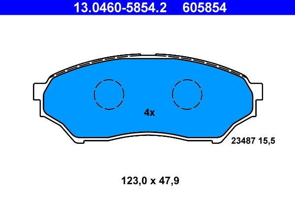 Picture of Brake Pad Set, disc brake - ATE - 13.0460-5854.2