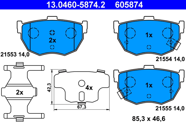 Picture of Brake Pad Set - ATE - 13.0460-5874.2