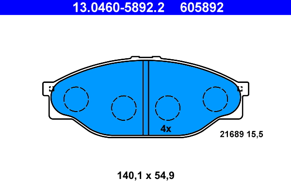 ATE disk pločice TOYOTA 13.0460-5892.2 hiace 89->95