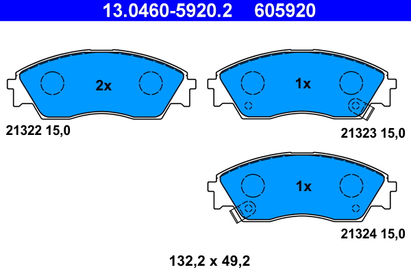 Picture of Brake Pad Set, disc brake - ATE - 13.0460-5920.2