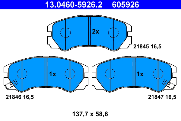 Picture of Brake Pad Set - ATE - 13.0460-5926.2
