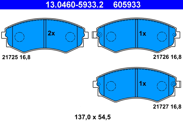 Picture of Brake Pad Set - ATE - 13.0460-5933.2