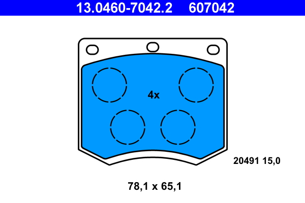 Picture of Brake Pad Set, disc brake - ATE - 13.0460-7042.2