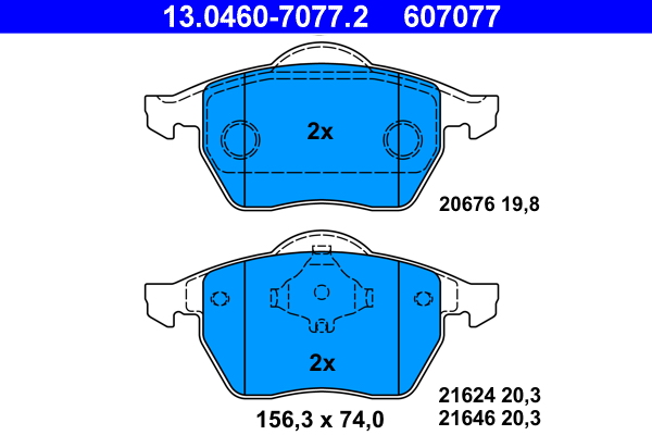 Picture of Brake Pad Set - ATE - 13.0460-7077.2