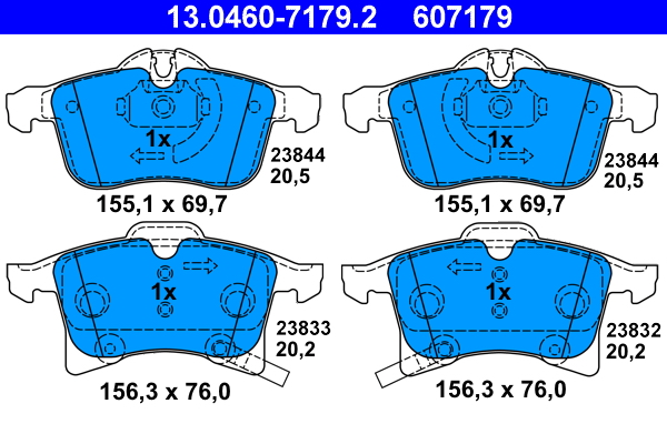 PREDNJE KOČIONE PLOČICE - ATE - 13.0460-7179.2