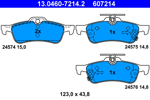 ATE disk pločice DAIHATSU 13.0460-7214.2 daihatsu charade 11->13