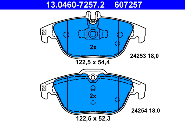 Picture of Brake Pad Set, disc brake - ATE - 13.0460-7257.2