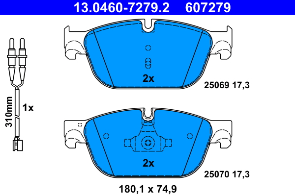 ATE disk pločice CITROEN 13.0460-7279.2 c5 iii kombi (x7) 08->