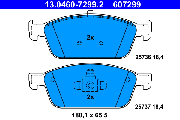 Picture of Brake Pad Set, disc brake - ATE - 13.0460-7299.2