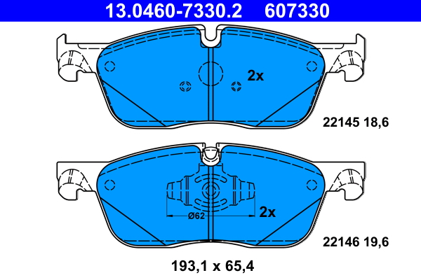 ATE disk pločice LAND 13.0460-7330.2 prednje, evoque 11->za disk 325mm