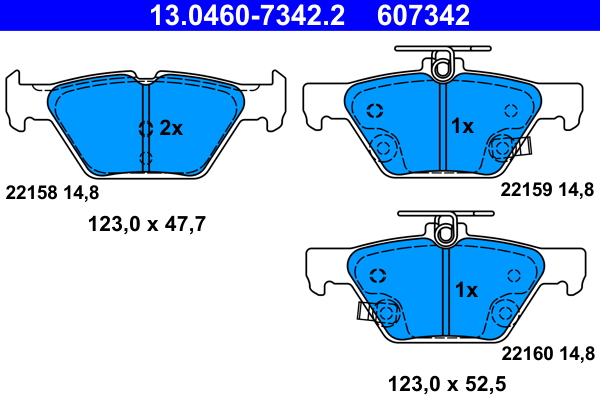 ATE disk pločice SUBARU 13.0460-7342.2 zadnje, outback 15 ->