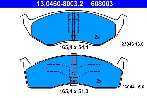 Picture of Brake Pad Set, disc brake - ATE - 13.0460-8003.2