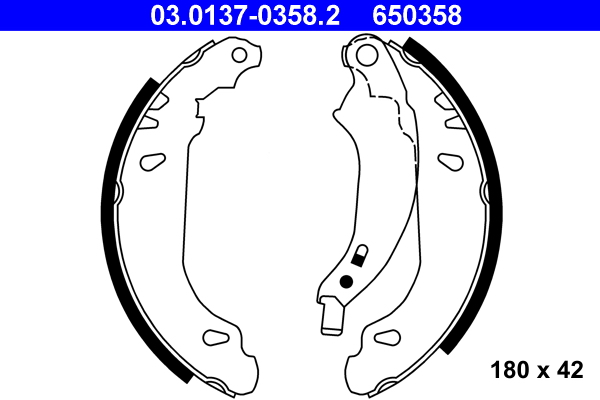 Picture of Brake Shoe Set - ATE - 03.0137-0358.2