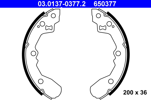 Picture of Brake Shoe Set - ATE - 03.0137-0377.2
