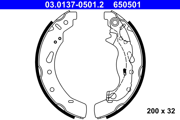 Picture of Brake Shoe Set - ATE - 03.0137-0501.2