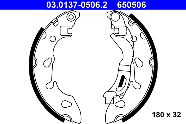 ATE pakne FIAT 03.0137-0506.2 fiat panda (169_) 1,2 03->