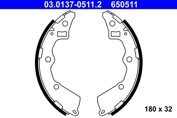 Picture of Brake Shoe Set - ATE - 03.0137-0511.2