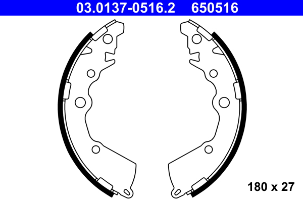 Picture of Brake Shoe Set - ATE - 03.0137-0516.2