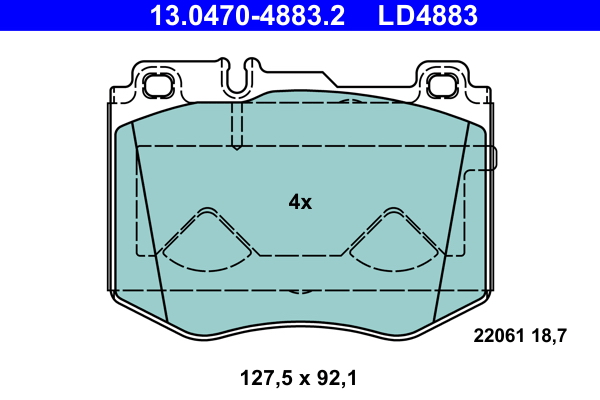 ATE disk pločice MERCEDES BENZ 13.0470-4883.2 prednje, e class w213 220d amg sport 16->ceramic