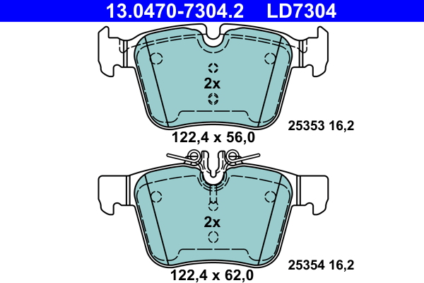ATE disk pločice MERCEDES BENZ 13.0470-7304.2 zadnje, c-class w205 13-> ceramic