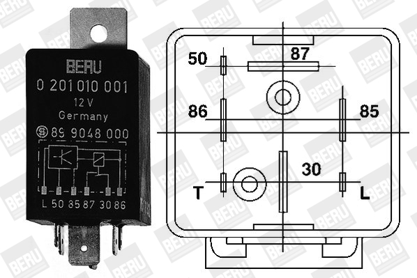 Picture of Relay, glow plug system - BorgWarner (BERU) - GR001