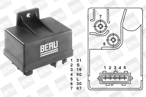 Picture of Relay, glow plug system - BorgWarner (BERU) - GR034