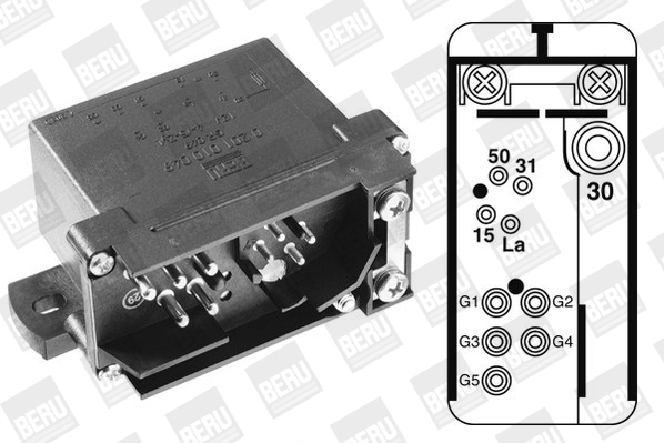 Picture of Relay, glow plug system - BorgWarner (BERU) - GR049