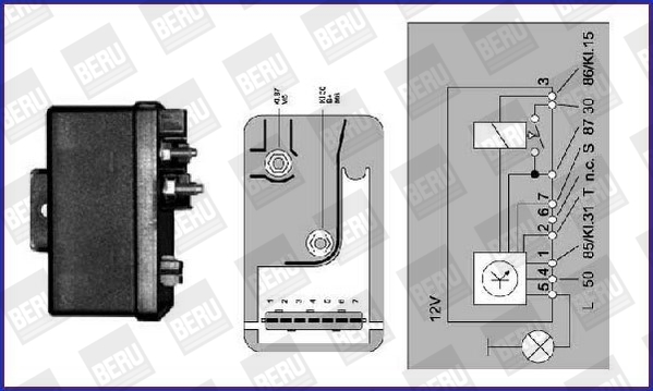 Picture of Relay, glow plug system - BorgWarner (BERU) - GR054