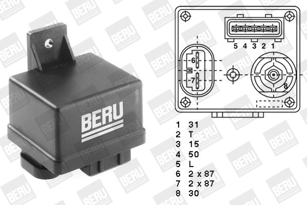 Picture of Relay, glow plug system - BorgWarner (BERU) - GR061