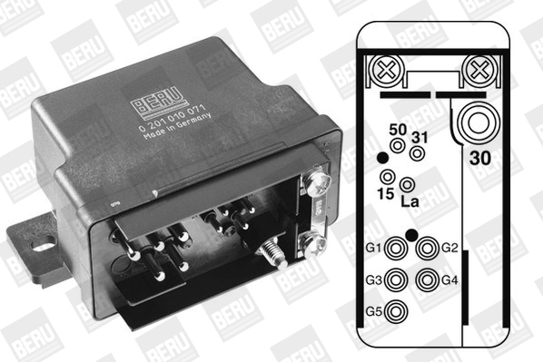 Picture of Relay, glow plug system - BorgWarner (BERU) - GR071