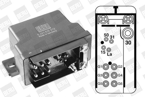 Picture of Relay, glow plug system - BorgWarner (BERU) - GR072