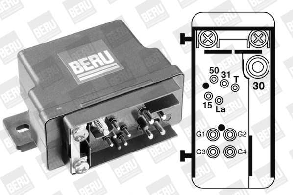 Picture of Relay, glow plug system - BorgWarner (BERU) - GR074