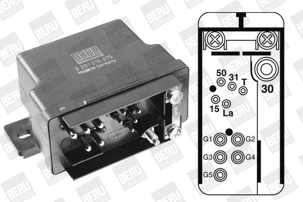 Picture of Relay, glow plug system - BorgWarner (BERU) - GR075