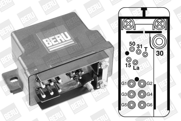 Picture of Relay, glow plug system - BorgWarner (BERU) - GR076