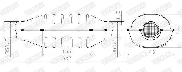 WALKER - 65995 - Katalizator, univerzalni (Izduvni sistem, univerzalni)