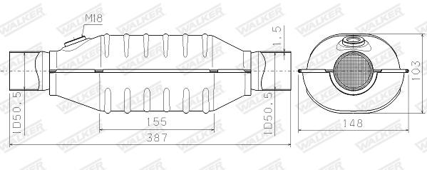 WALKER - 65997 - Katalizator, univerzalni (Izduvni sistem, univerzalni)