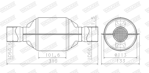 WALKER - 67990 - Katalizator, univerzalni (Izduvni sistem, univerzalni)