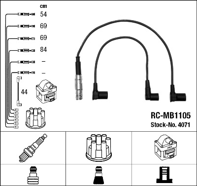 NGK - 44309 - Komplet kablova za paljenje (Uređaj za paljenje)