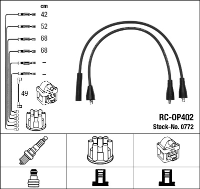 NGK - 0772 - Komplet kablova za paljenje