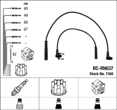 NGK - 7368 - Komplet kablova za paljenje (Uređaj za paljenje)