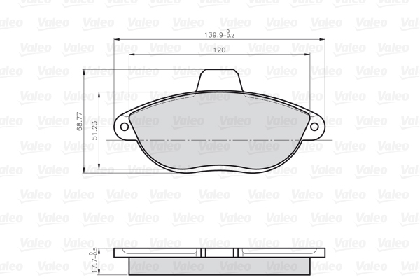 Image de Kit de plaquettes de frein, frein à disque - VALEO - 872042