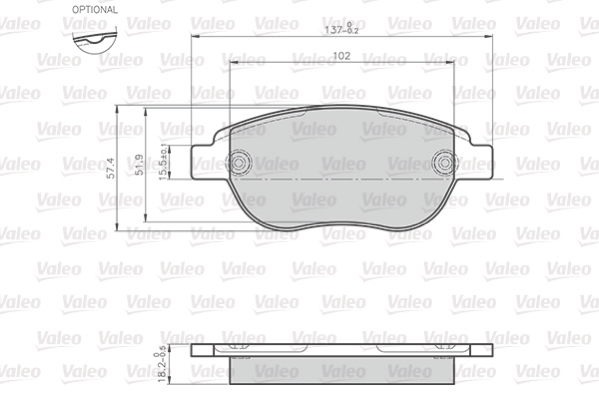 Image de Kit de plaquettes de frein, frein à disque - VALEO - 872600