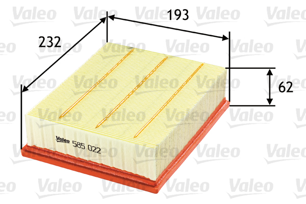 VALEO - 585022 - Filter za vazduh (Sistem za dovod vazduha)