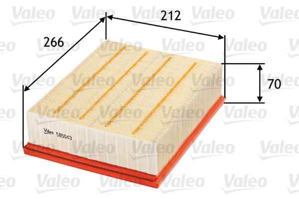 Slika VALEO - 585043 - Filter za vazduh (Sistem za dovod vazduha)