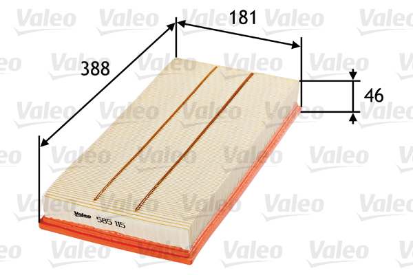 Slika VALEO - 585115 - Filter za vazduh (Sistem za dovod vazduha)